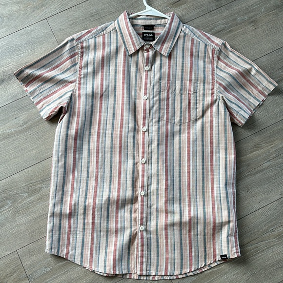 PrAna short sleeved striped shirt - men's size S - Picture 5 of 9